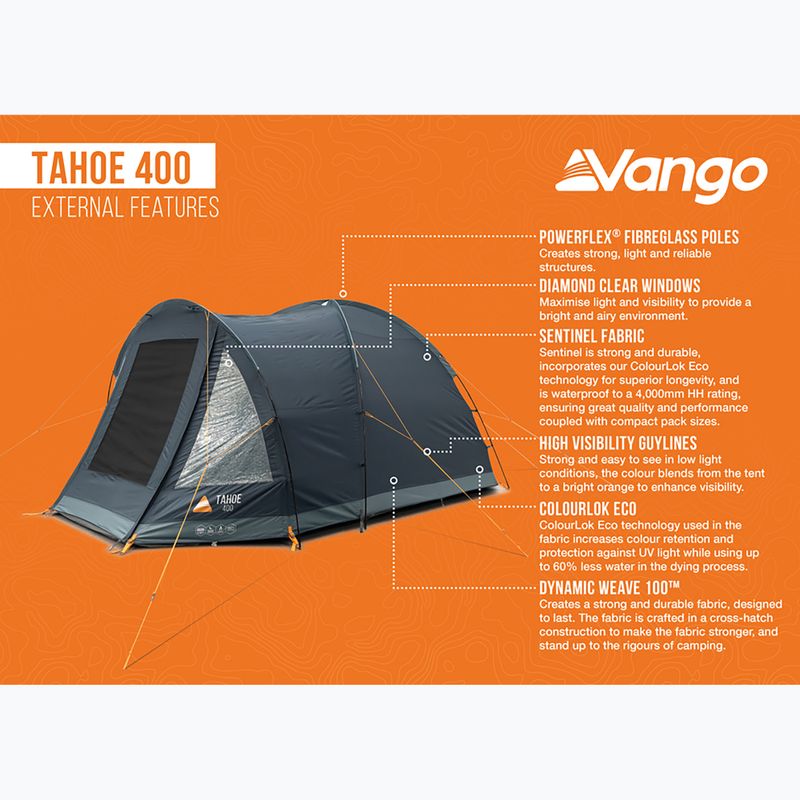 Tenda da campeggio per 4 persone Vango Tahoe 400 blu scuro 13