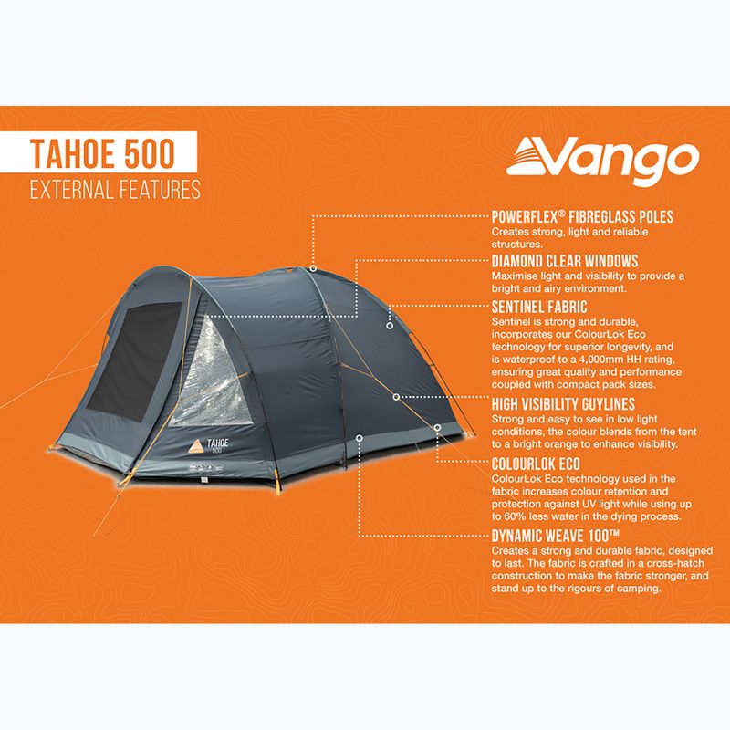 Tenda da campeggio per 5 persone Vango Tahoe 500 blu profondo 13