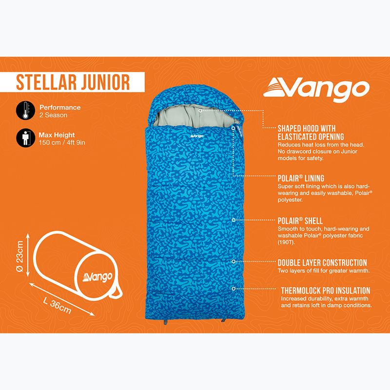 Sacco a pelo per bambini Vango Stellar Junior blu atlantico 10