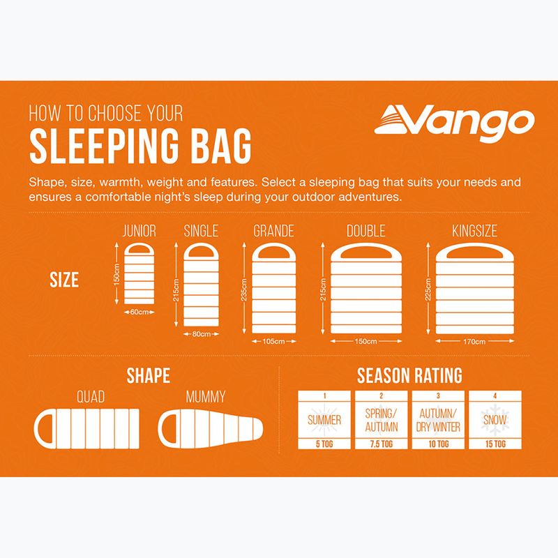 Sacco a pelo per bambini Vango Stellar Junior blu atlantico 11