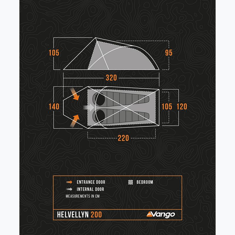 Tenda da trekking per 2 persone Vango Helvellyn 200 pamir verde 2