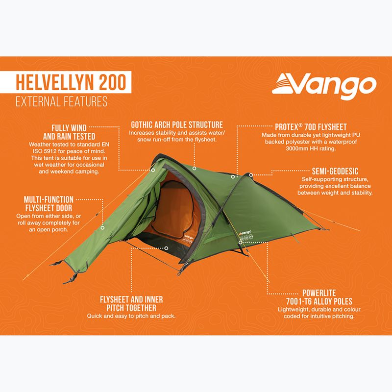 Tenda da trekking per 2 persone Vango Helvellyn 200 pamir verde 18