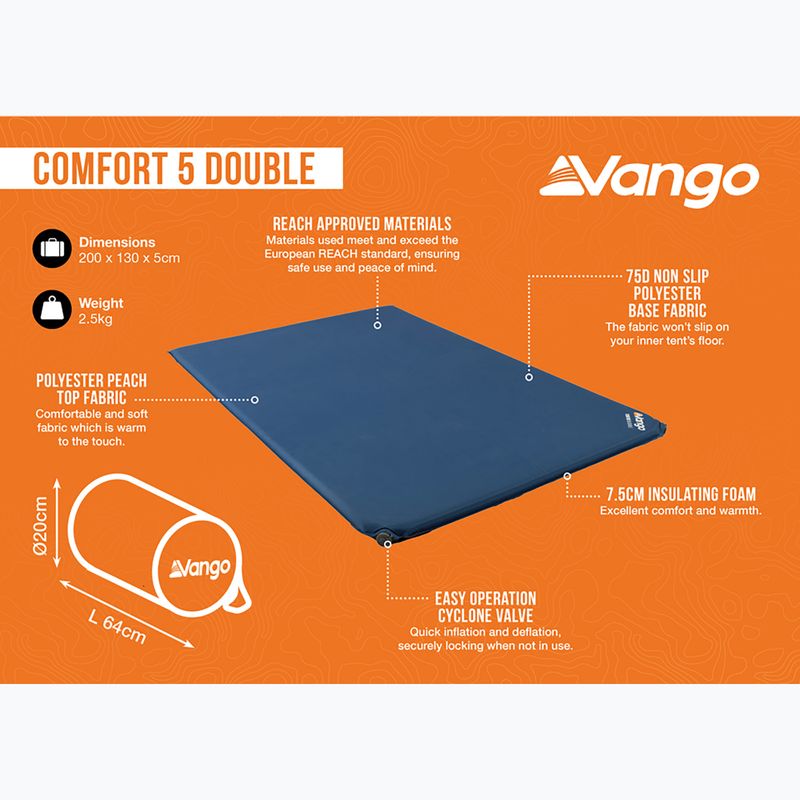Tappetino autogonfiante Vango Comfort 5 Double neptune 8