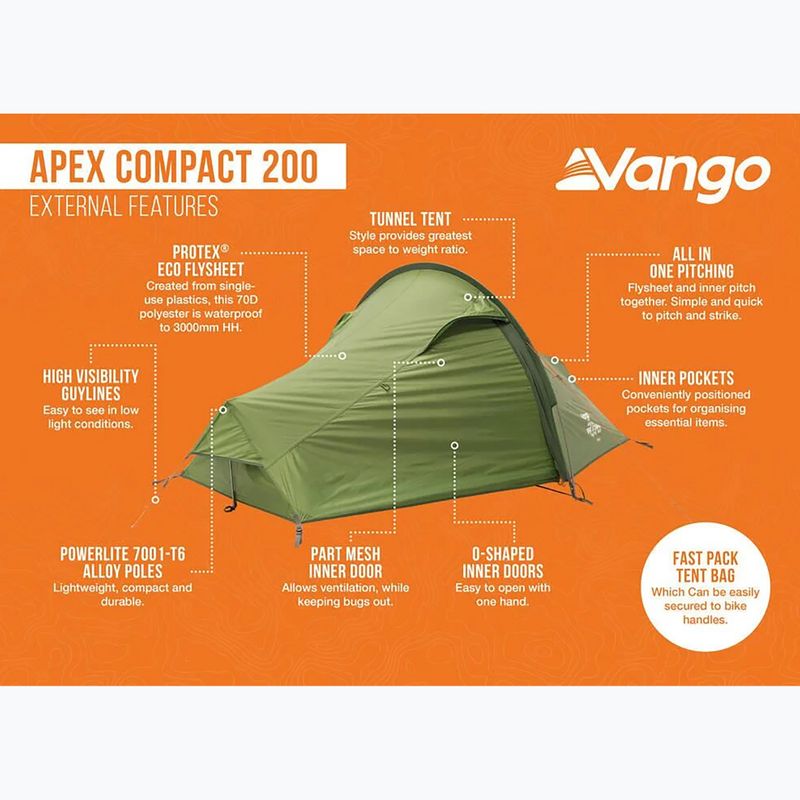 Tenda da trekking 2-osobowy Vango Apex Compact 200 forest green 13