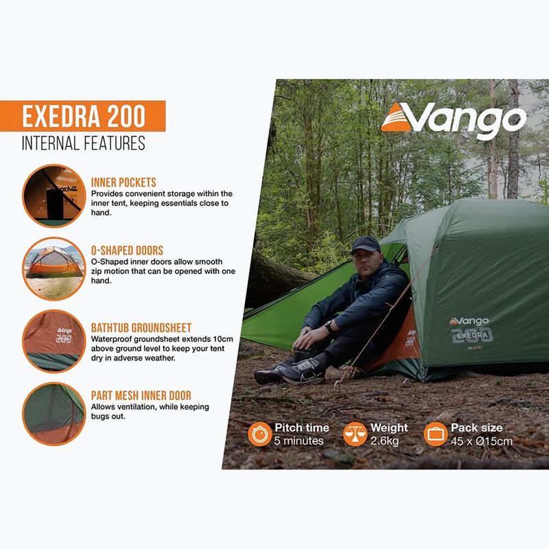 Tenda da trekking 2-osobowy Vango Exedra 200 forest green 12