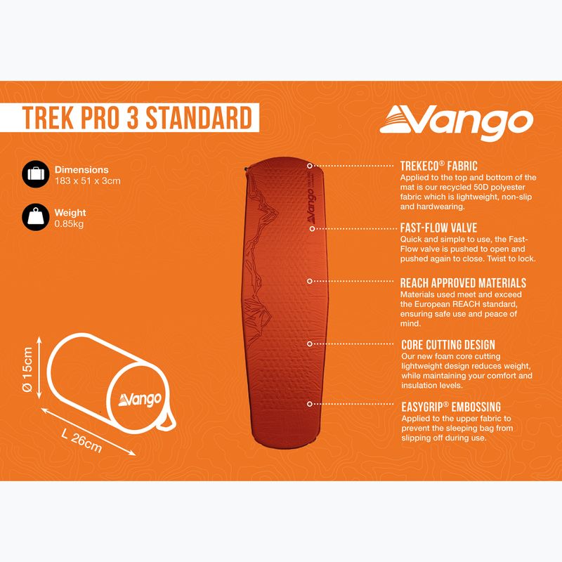 Tappeto autogonfiante Vango Trek Pro 3 Standard harissa 7