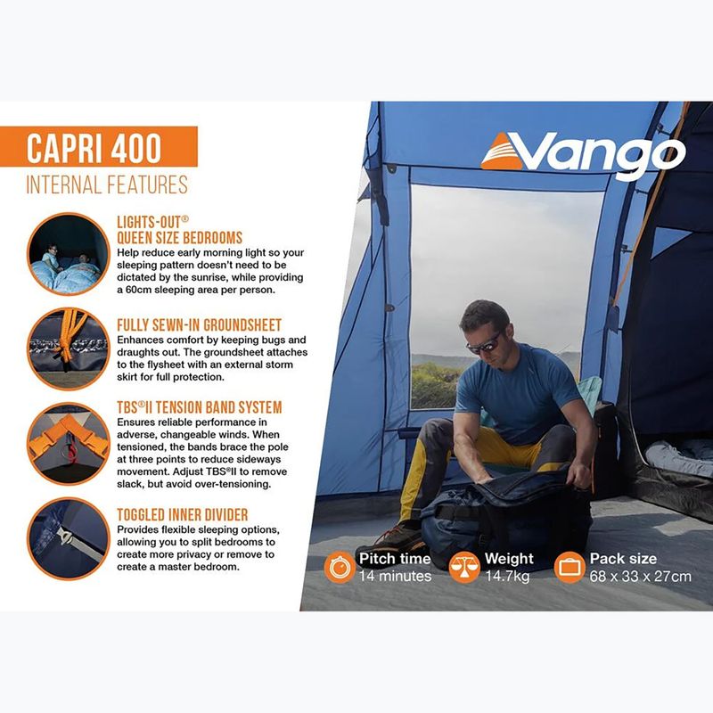 Tenda da campeggio 4-osobowy Vango Capri 400 twilight blue 11