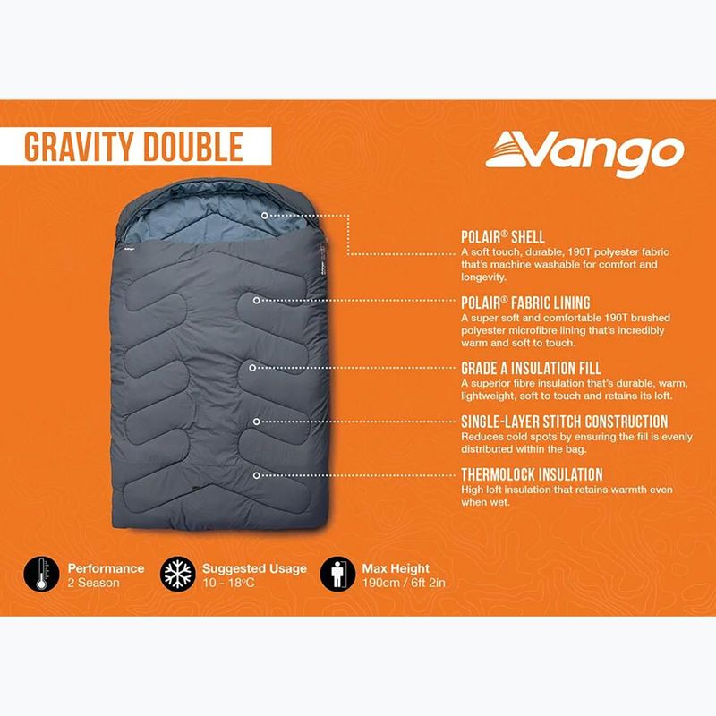 Sacco a pelo Vango Gravity Double deep blue 6