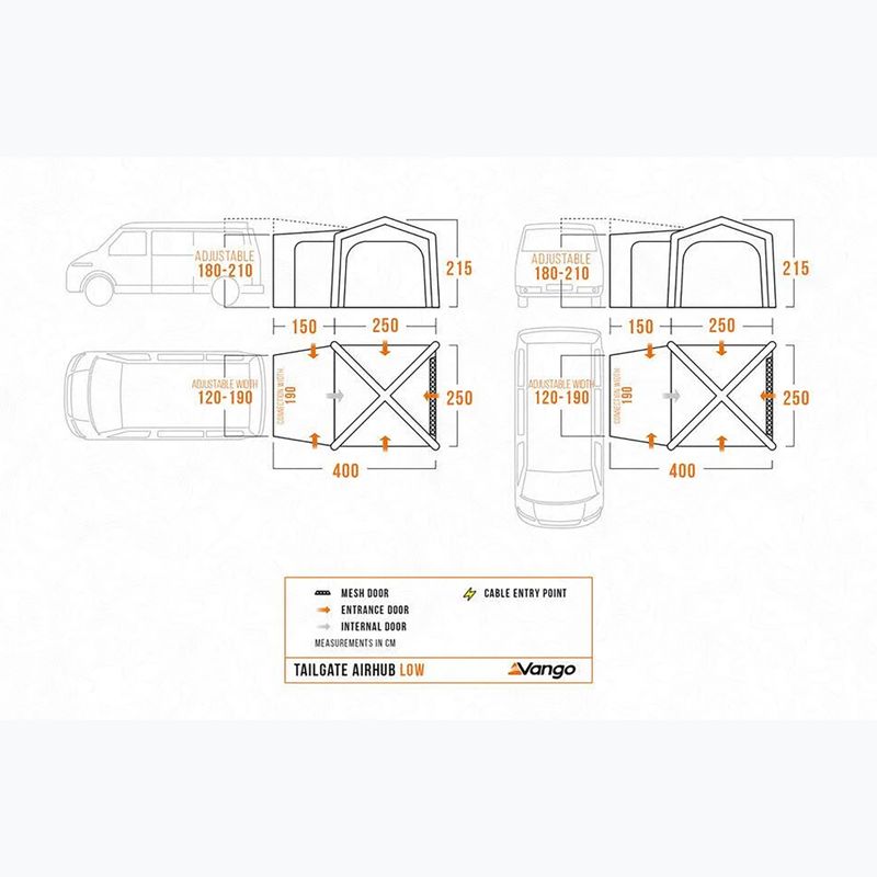 Veranda per auto Vango AirHub II Low cloud grey 11