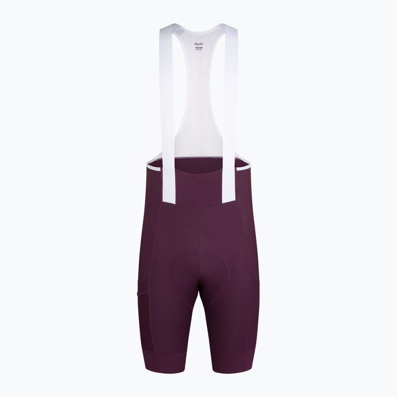 Pantaloncini da ciclismo uomo Rapha Brevet Element Cargo Bib Shorts plum/white 5