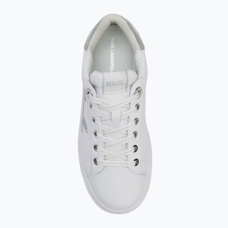 KARL LAGERFELD scarpe da donna Anakapri Signia in pelle bianca e argento 5