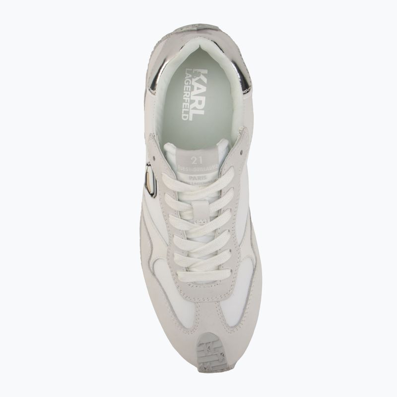 KARL LAGERFELD scarpe donna Velocette Embro Nft pelle/tessuto bianco con argento 5