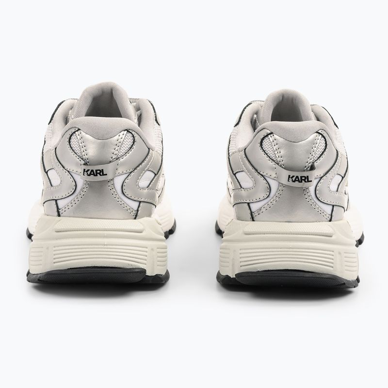 KARL LAGERFELD scarpe da donna Orion Sidetrim pelle/tessuto bianco con argento 3