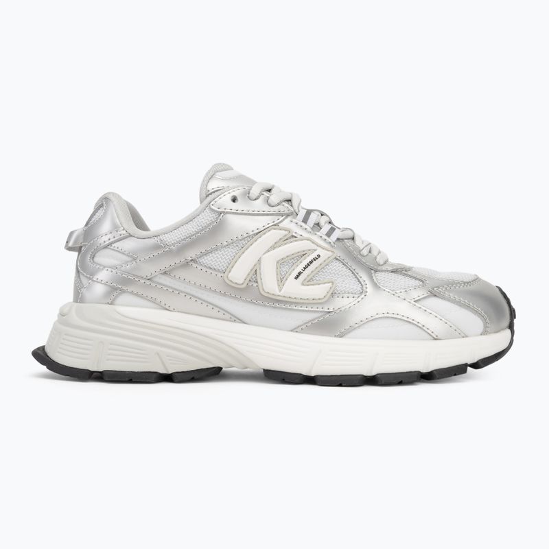 KARL LAGERFELD scarpe da donna Orion Sidetrim pelle/tessuto bianco con argento 2