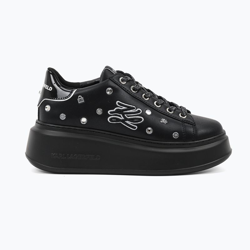 KARL LAGERFELD scarpe da donna Anakapri Autograph Studs pelle nera c/argento