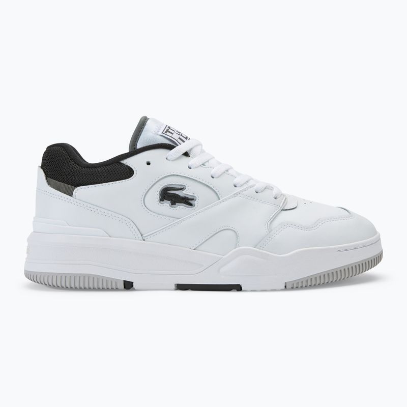 Scarpe Lacoste Lineshot da uomo con colletto a contrasto in pelle bianco/nero 2
