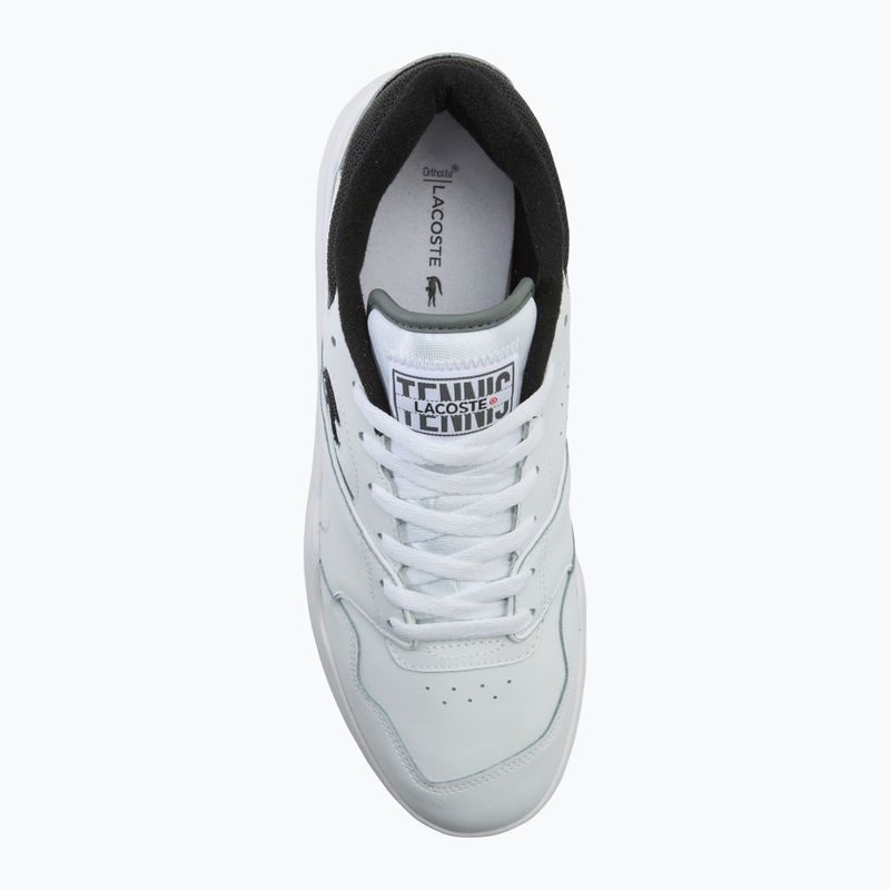 Scarpe Lacoste Lineshot da uomo con colletto a contrasto in pelle bianco/nero 5