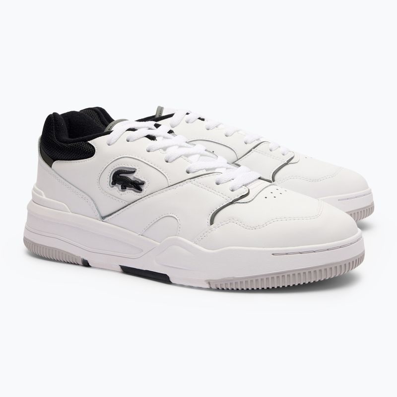 Scarpe Lacoste Lineshot da uomo con colletto a contrasto in pelle bianco/nero 8