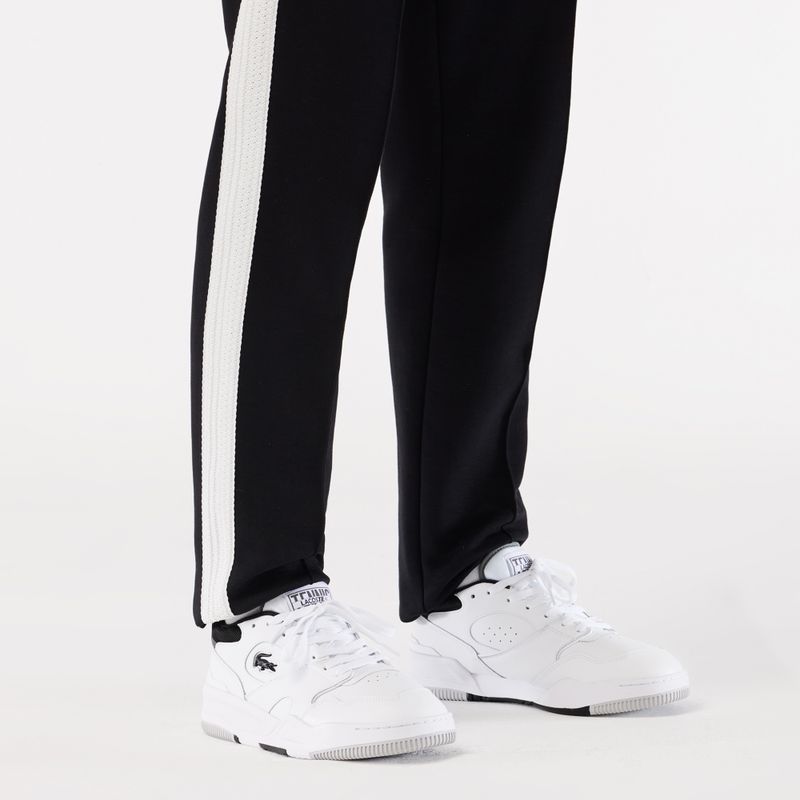 Scarpe Lacoste Lineshot da uomo con colletto a contrasto in pelle bianco/nero 14