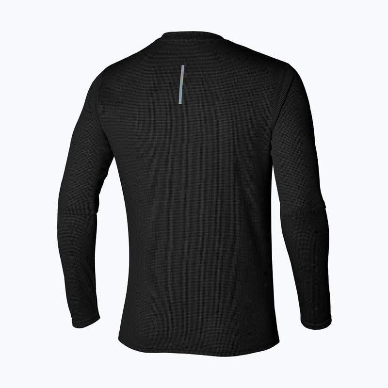 Longsleeve da corsa da uomo Mizuno Dryaeroflow Half Zip nero 2