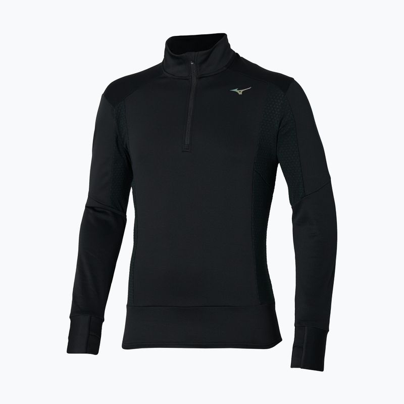 Felpa da running Mizuno Warmalite Half Zip da uomo, nero