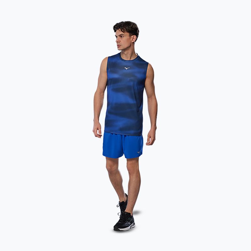 Maglietta da running da uomo Mizuno Core Graphic senza maniche blu reflex 2