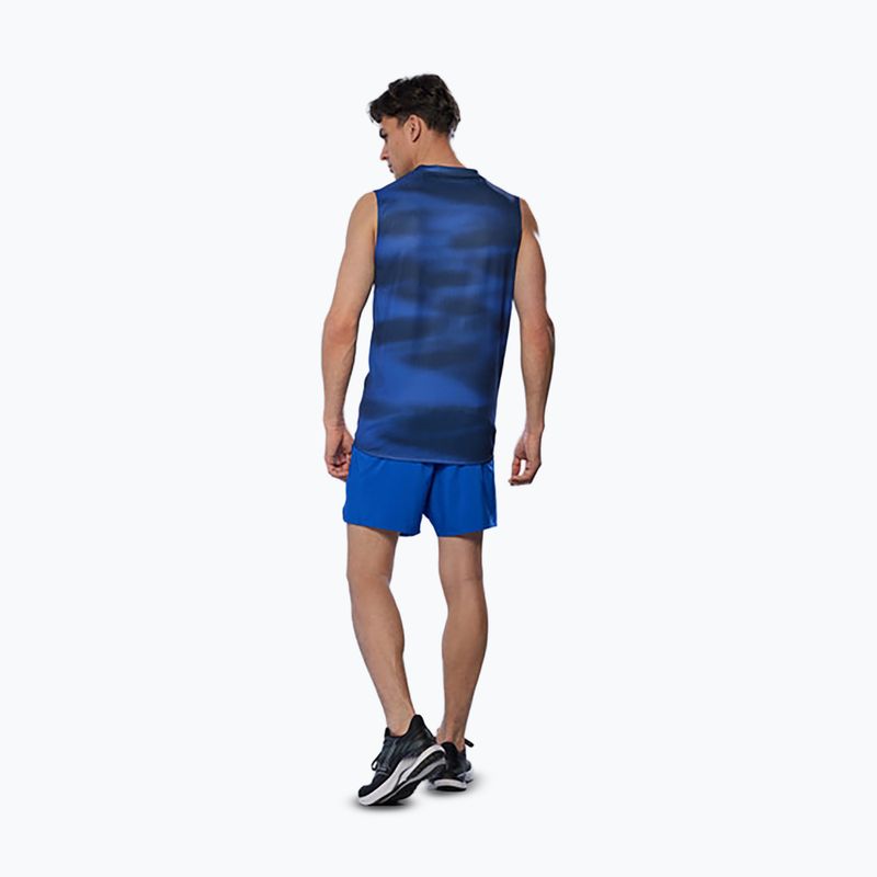 Maglietta da running da uomo Mizuno Core Graphic senza maniche blu reflex 4
