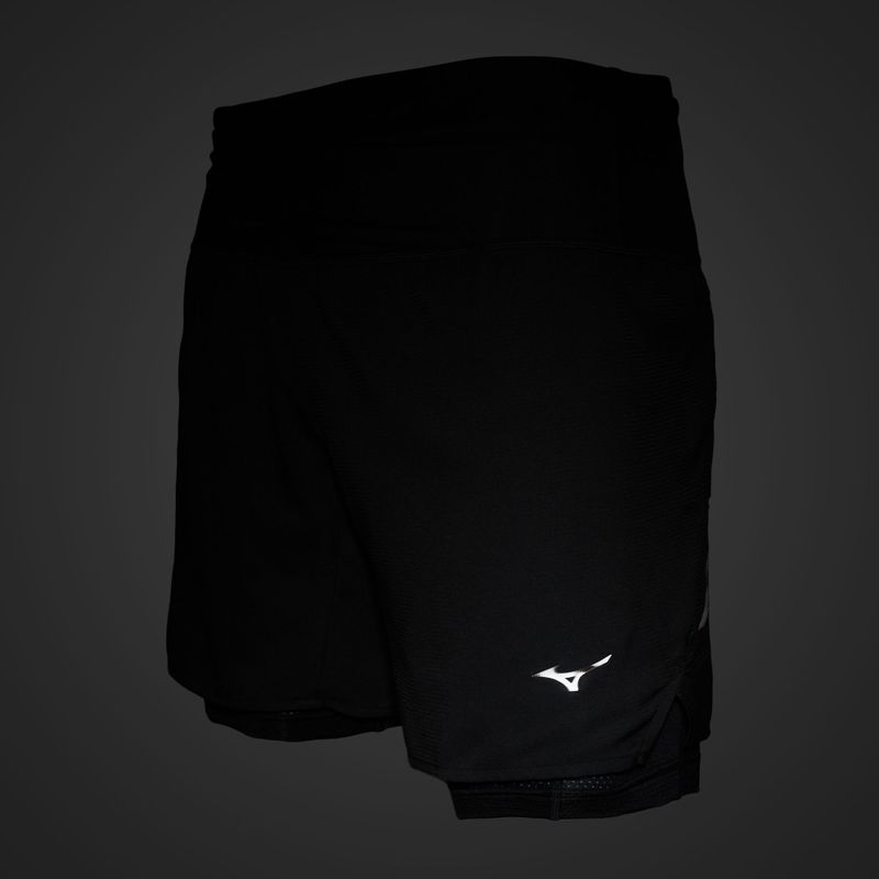 Pantaloncini da corsa Mizuno Trail ER 2IN1 da uomo, nero 6