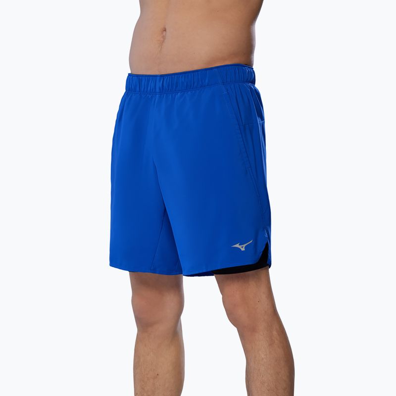 Pantaloncini da corsa Mizuno Core 7.5" 2IN1 da uomo blu reflex