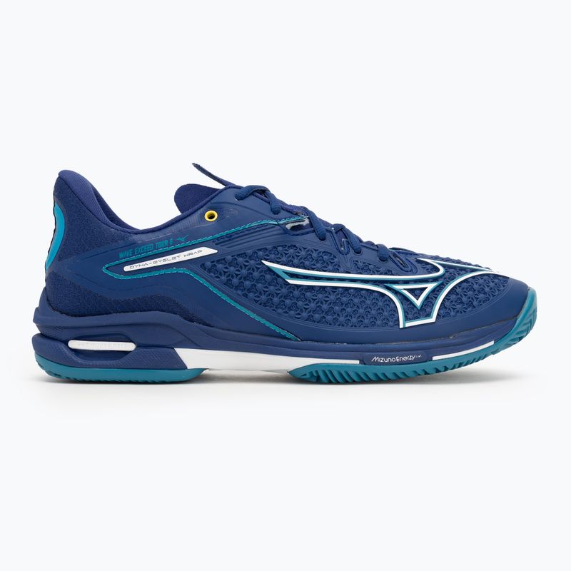 Scarpe da tennis da uomo Mizuno Wave Exceed Tour 6 CC blu bellwether/bianco/blu fjord 2