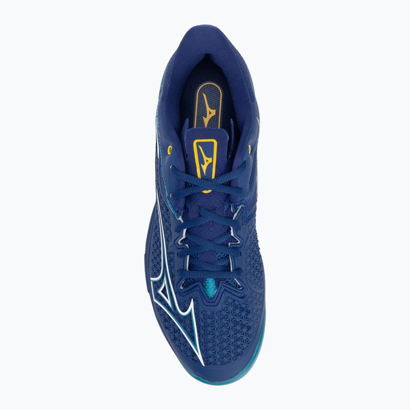 Scarpe da tennis da uomo Mizuno Wave Exceed Tour 6 CC blu bellwether/bianco/blu fjord 5