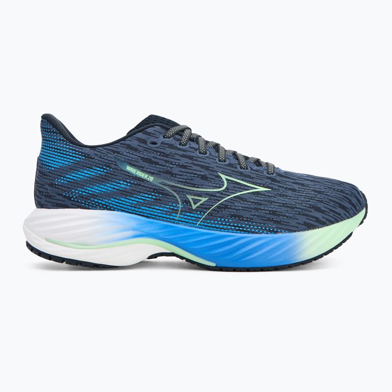 Scarpe da corsa da uomo Mizuno Wave Rider 28 vintage indigo/neo mint/blu di frontiera 2