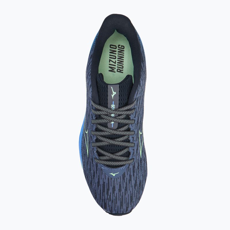 Scarpe da corsa da uomo Mizuno Wave Rider 28 vintage indigo/neo mint/blu di frontiera 5