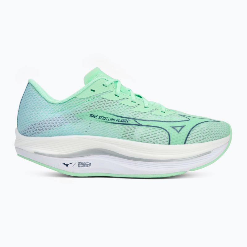 Scarpe da corsa da uomo Mizuno Wave Rebellion Flash 2 neo mint/vintage indigo/hint of mint 2