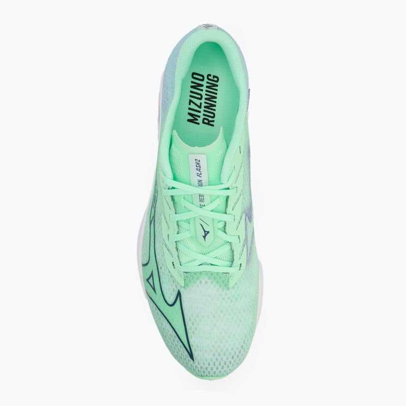 Scarpe da corsa da uomo Mizuno Wave Rebellion Flash 2 neo mint/vintage indigo/hint of mint 5