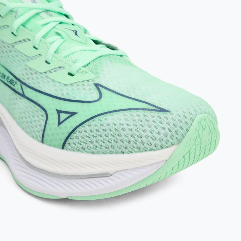 Scarpe da corsa da uomo Mizuno Wave Rebellion Flash 2 neo mint/vintage indigo/hint of mint 7