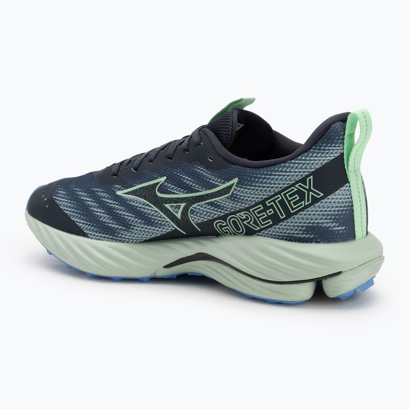 Scarpe da corsa da uomo Mizuno Wave Rider GTX 2 vintage indigo / neo mint / front blue 3