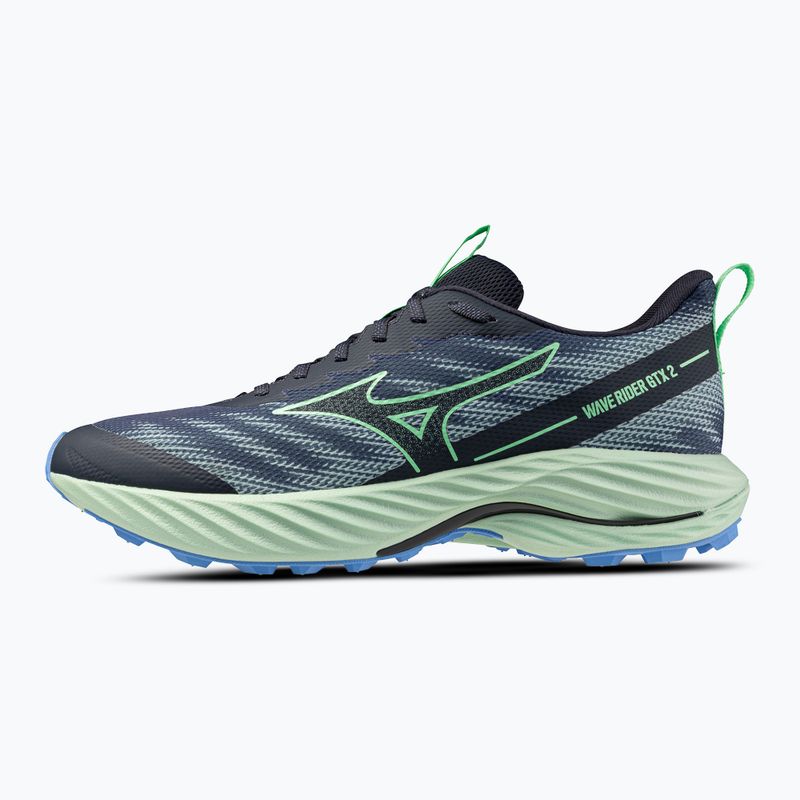 Scarpe da corsa da uomo Mizuno Wave Rider GTX 2 vintage indigo / neo mint / front blue