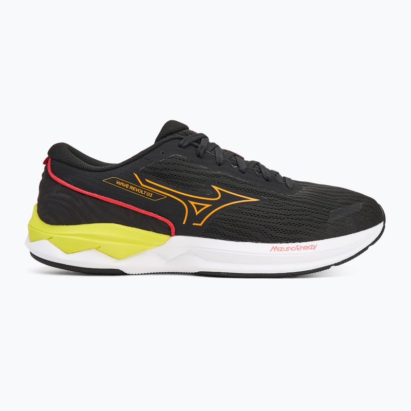 Scarpe da corsa da uomo Mizuno Wave Revolt 3 nero/bright marigold/evening primrose 2