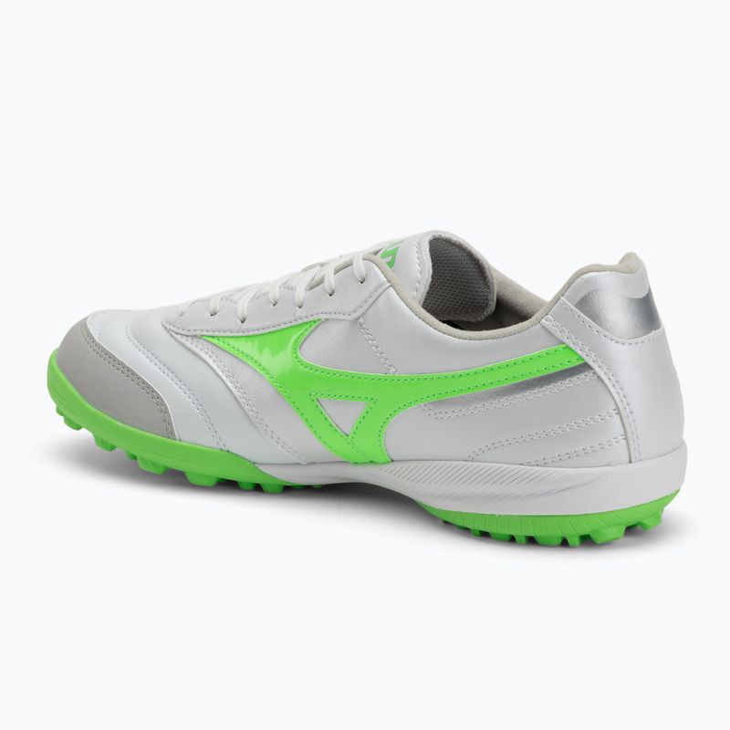 Scarpe da calcio Mizuno Morelia Sala Pro TF uomo bianco/verde neon/argento galassia 3