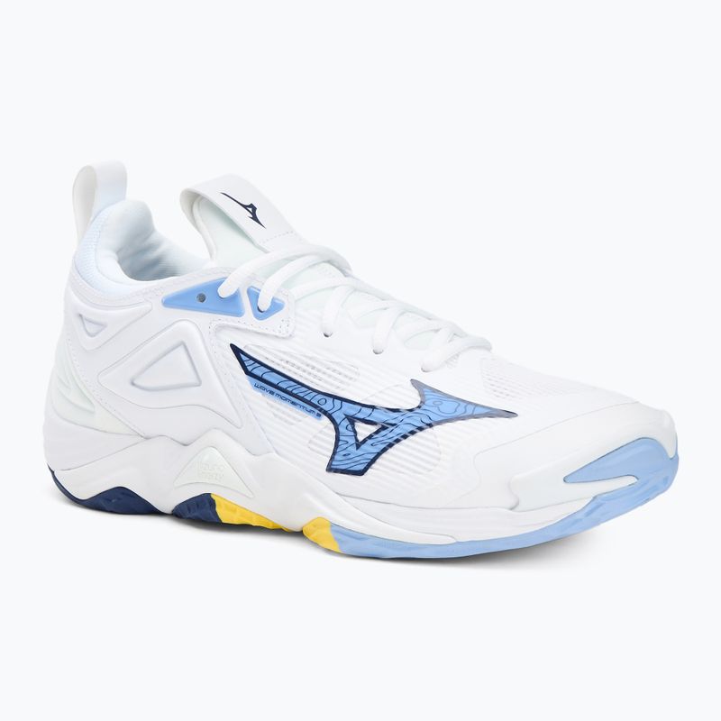 Mizuno Wave Momentum 3 scarpe da pallavolo bianco/bellwether blu/bel air blu