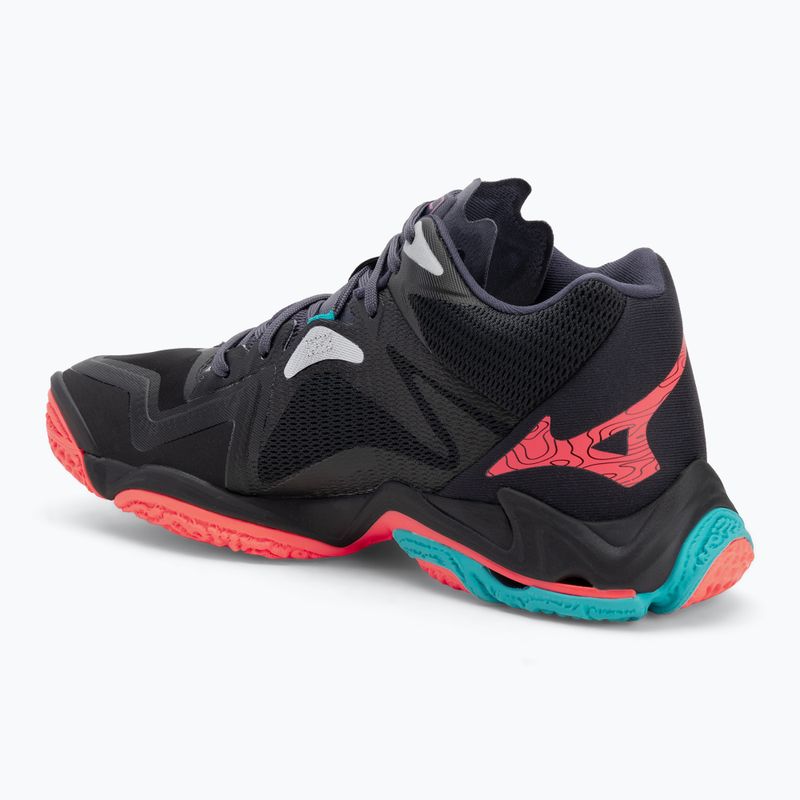 Mizuno Wave Lightning Z8 Mid scarpa da pallavolo nero/fiamma di neon/blu pavone 3
