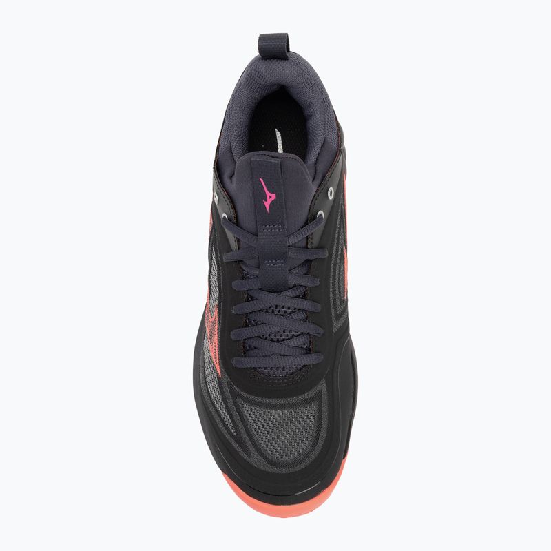 Scarpe da pallavolo Mizuno Wave Luminous 3 nero/fiamma di neon/blu pavone 5
