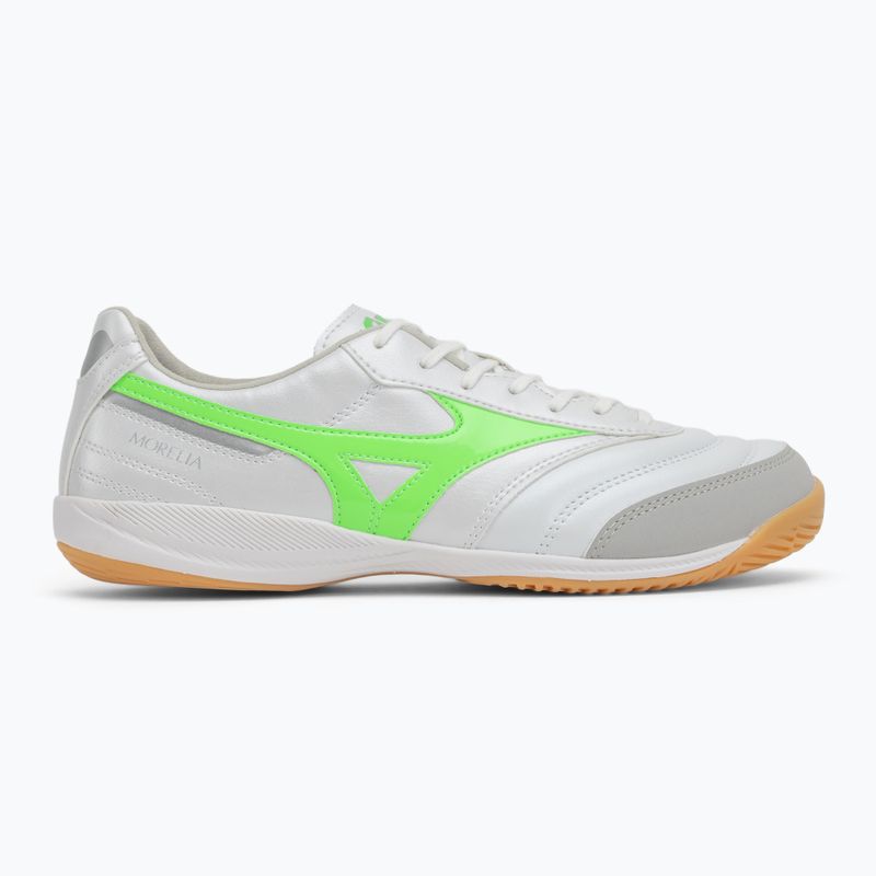 Scarpe da calcio da uomo Mizuno Morelia Sala Pro IN bianco/verde neon/argento galassia 2