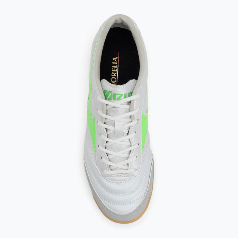 Scarpe da calcio da uomo Mizuno Morelia Sala Pro IN bianco/verde neon/argento galassia 5