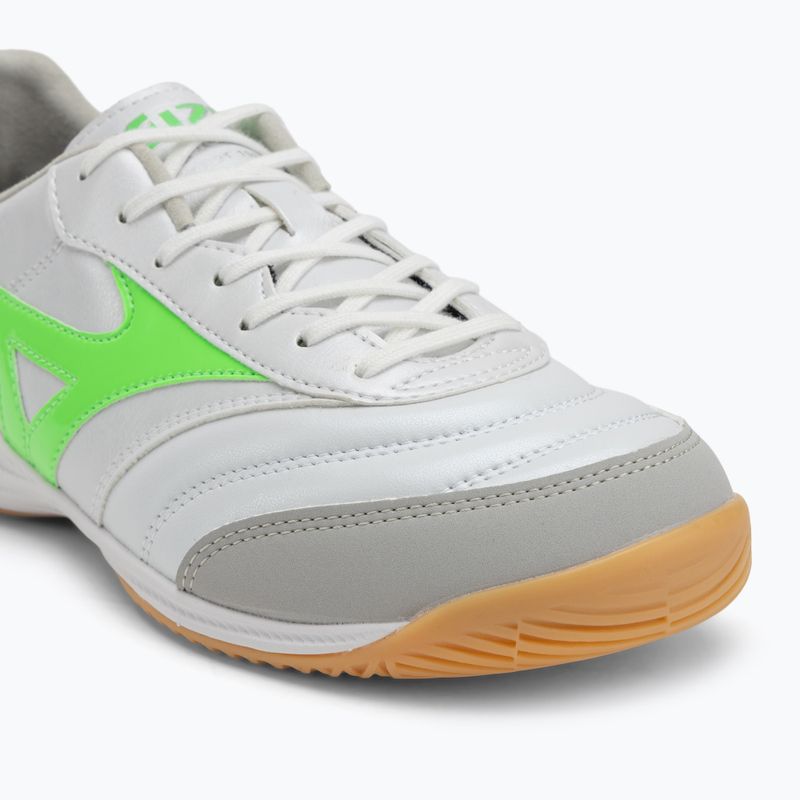 Scarpe da calcio da uomo Mizuno Morelia Sala Pro IN bianco/verde neon/argento galassia 7