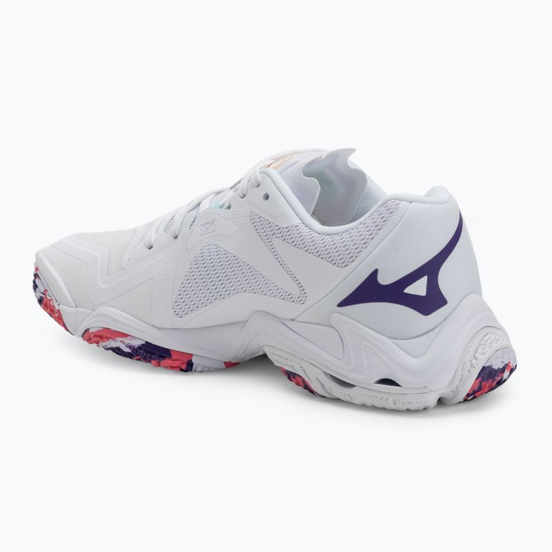 Scarpe da pallavolo donna Mizuno Wave Lightning Z8 bianche/viola indaco/camelliaros 3