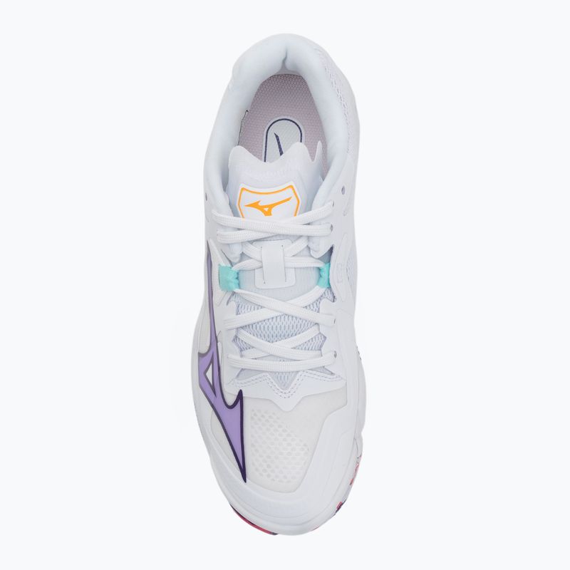 Scarpe da pallavolo donna Mizuno Wave Lightning Z8 bianche/viola indaco/camelliaros 5