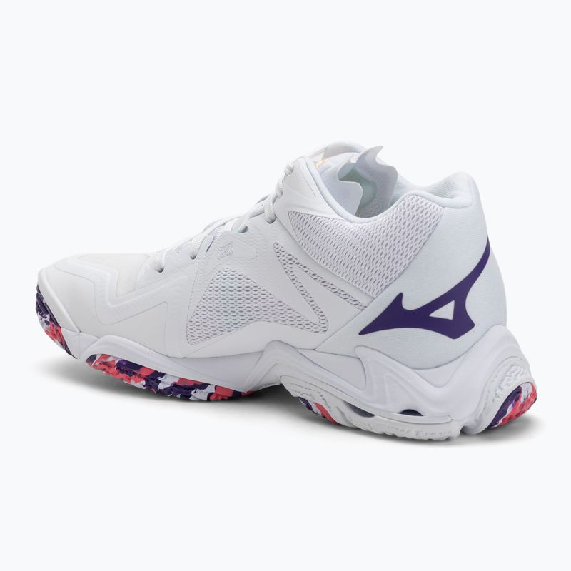 Scarpe da pallavolo donna Mizuno Wave Lightning Z8 Mid bianche/viola indaco/camelliaros 3