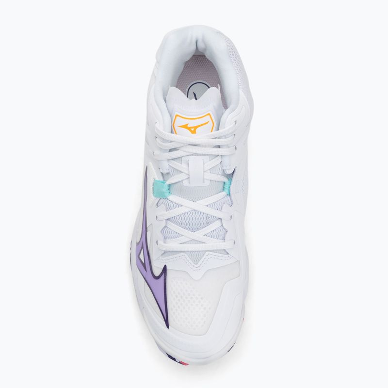 Scarpe da pallavolo donna Mizuno Wave Lightning Z8 Mid bianche/viola indaco/camelliaros 5
